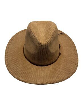 Time and Tru Women's Solid Fresh Tan Corduroy Fedora Hat